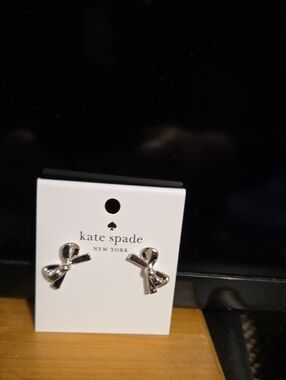 kate spade silver bow stud earrings